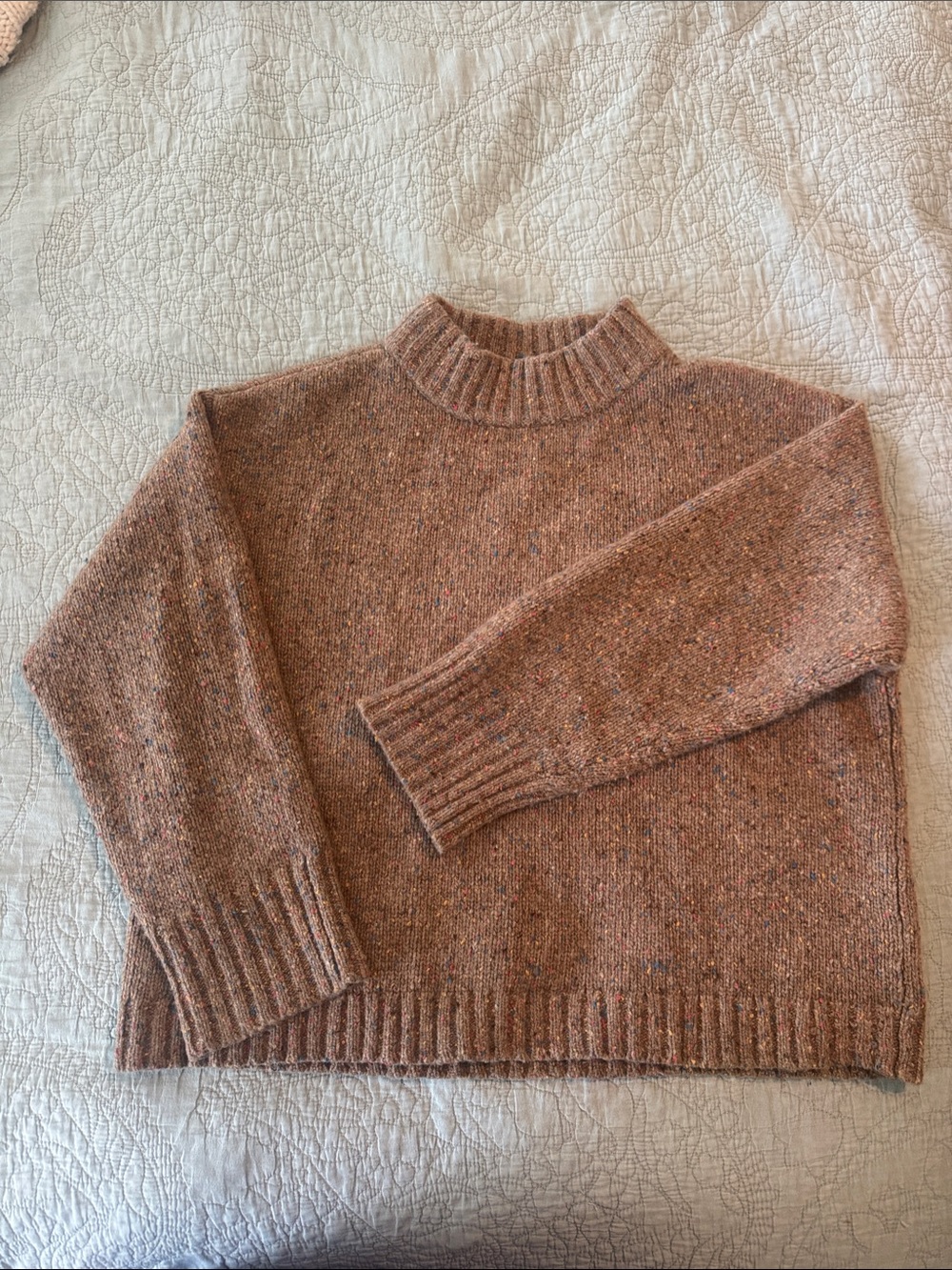 Toad&Co Rust Speckled Cowl-Neck Sweater